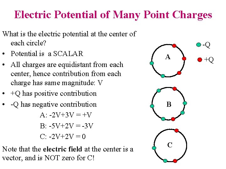 Electric Potential of Many Point Charges What is the electric potential at the center
