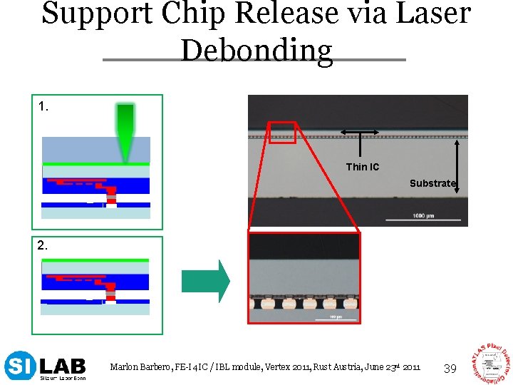 Support Chip Release via Laser Debonding 1. Thin IC Substrate 2. Marlon Barbero, FE-I