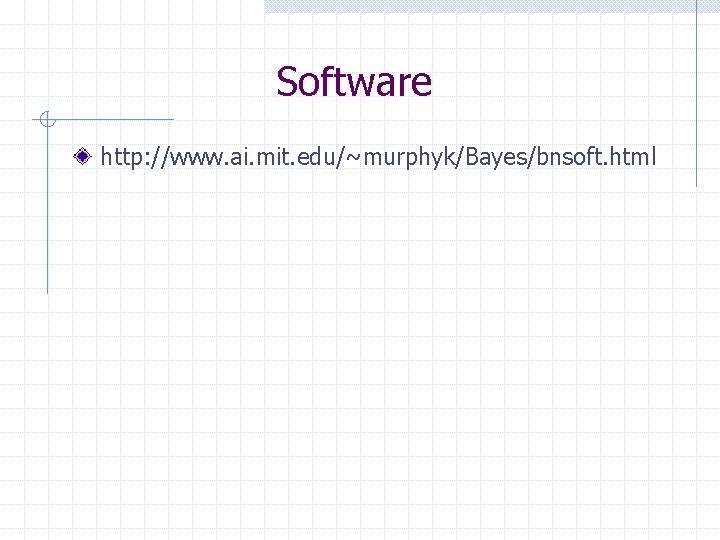 Software http: //www. ai. mit. edu/~murphyk/Bayes/bnsoft. html 