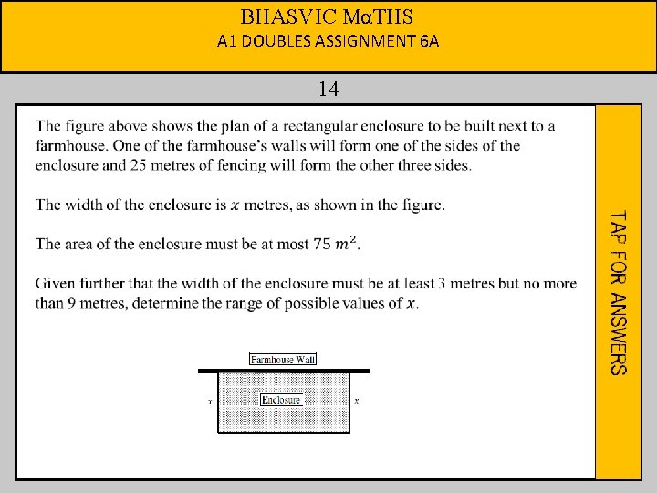 BHASVIC MαTHS A 1 DOUBLES ASSIGNMENT 6 A 14 