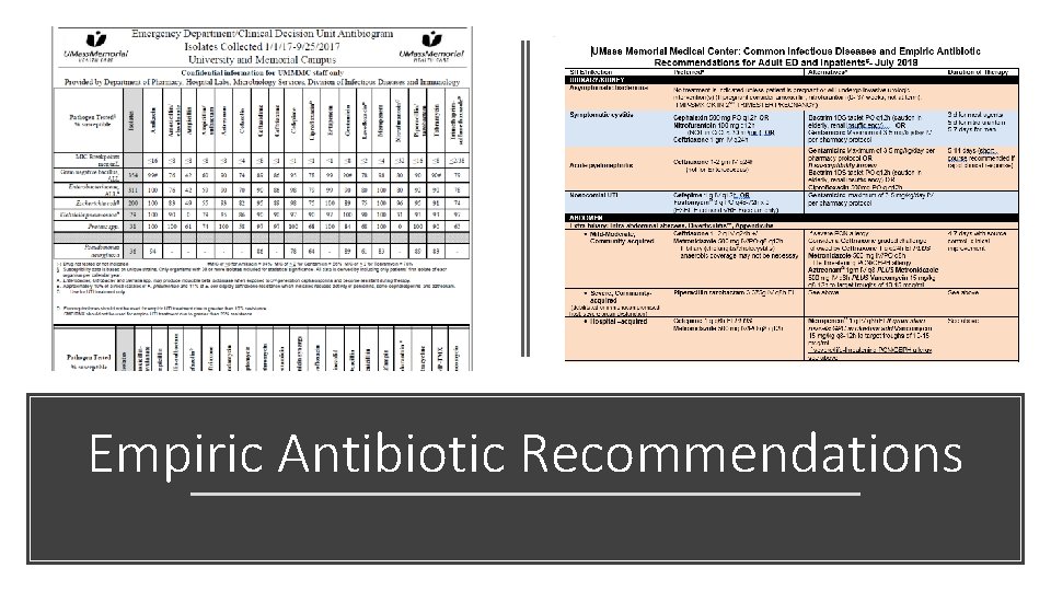 Empiric Antibiotic Recommendations 