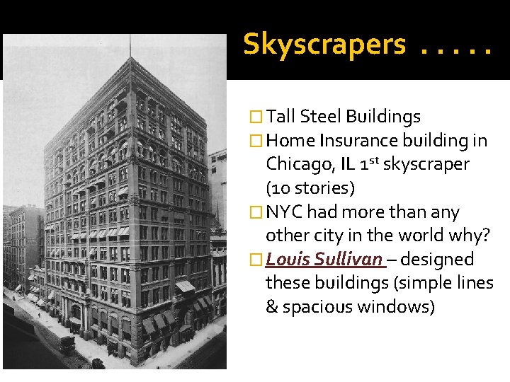 Skyscrapers. . . � Tall Steel Buildings � Home Insurance building in Chicago, IL