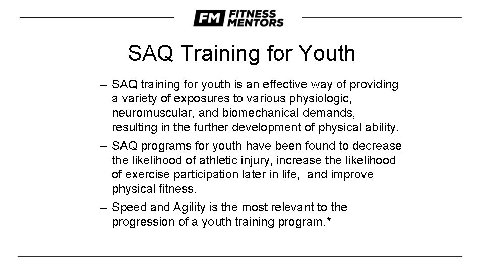 SAQ Training for Youth – SAQ training for youth is an effective way of