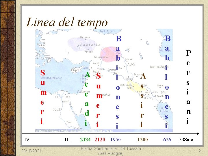 Linea del tempo S u m e r i IV 20/10/2021 A c c