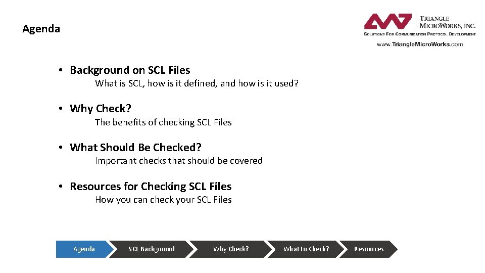 Agenda • Background on SCL Files What is SCL, how is it defined, and Agenda • Background on SCL Files What is SCL, how is it defined, and