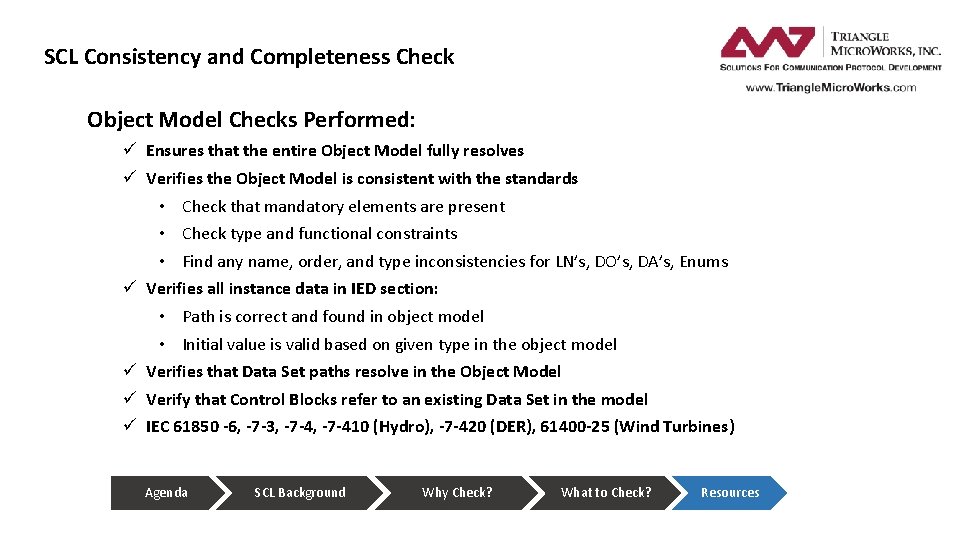 SCL Consistency and Completeness Check Object Model Checks Performed: ü Ensures that the entire SCL Consistency and Completeness Check Object Model Checks Performed: ü Ensures that the entire