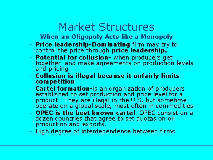 http: //www. bized. co. uk Market Structures – – – When an Oligopoly Acts