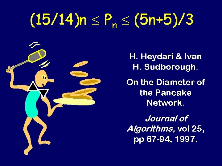 (15/14)n Pn (5 n+5)/3 H. Heydari & Ivan H. Sudborough. On the Diameter of