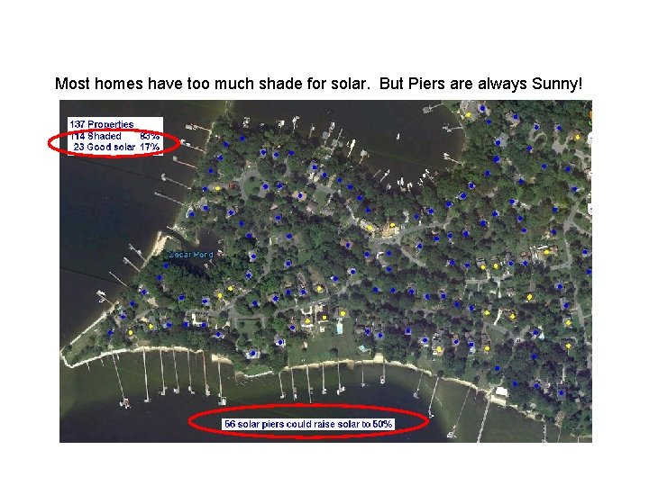 Most homes have too much shade for solar. But Piers are always Sunny! 