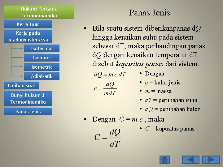 Hukum Pertama Termodinamika Kerja Luar Kerja pada keadaan istimewa Isotermal Isobaric Isometric Adiabatik Latihan