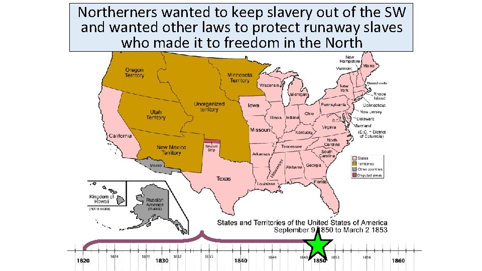 Northerners wanted to keep slavery out of the SW and wanted other laws to