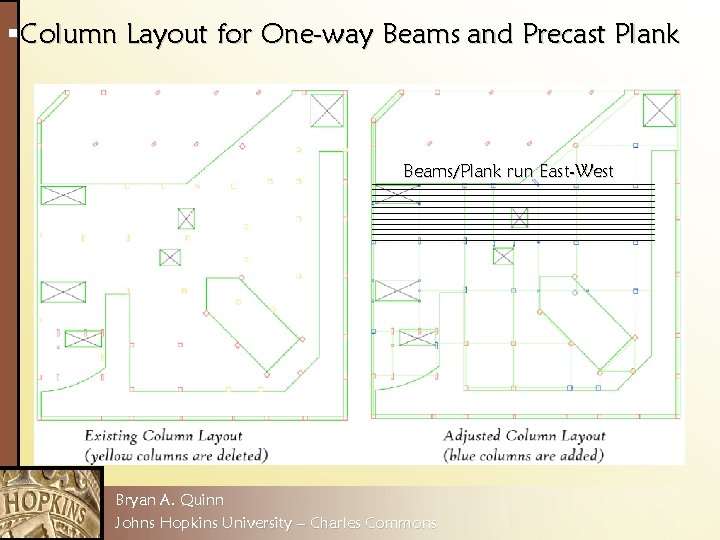 §Column Layout for One-way Beams and Precast Plank Beams/Plank run East-West Bryan A. Quinn