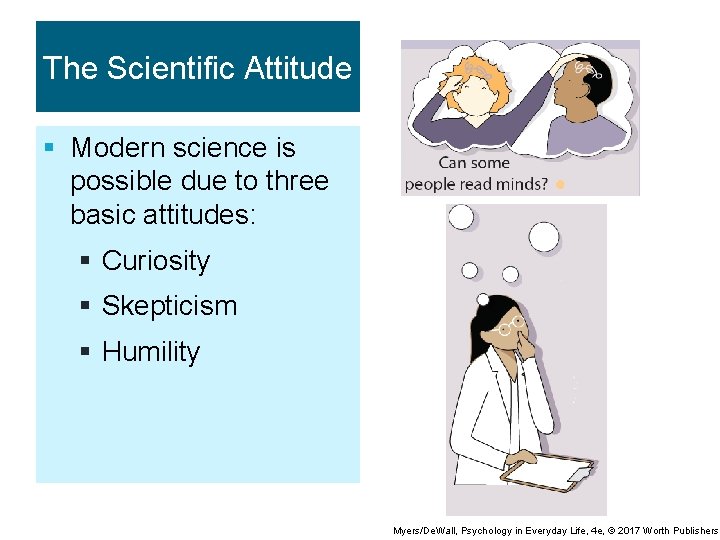 The Scientific Attitude § Modern science is possible due to three basic attitudes: §
