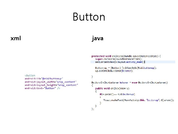 Button xml java 