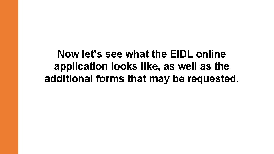 Now let’s see what the EIDL online application looks like, as well as the