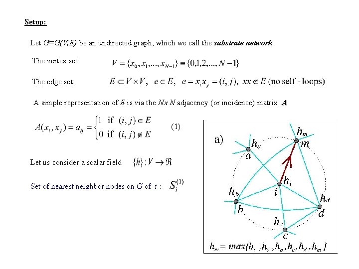 Setup: Let G=G(V, E) be an undirected graph, which we call the substrate network.