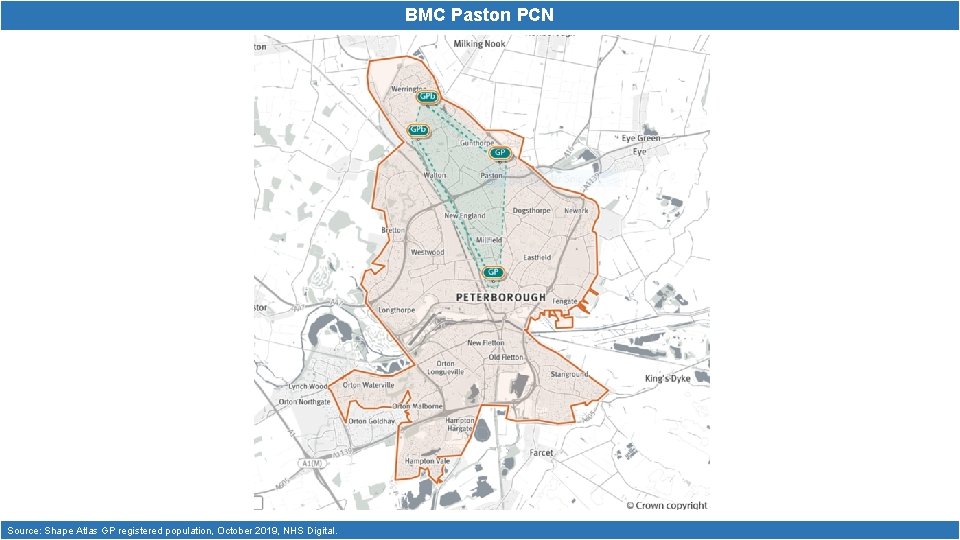 BMC Paston PCN Source: Shape Atlas GP registered population, October 2019, NHS Digital. 