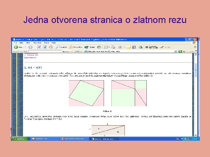 Jedna otvorena stranica o zlatnom rezu 