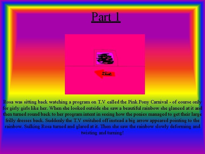 Part 1 Rosa was sitting back watching a program on T. V called the