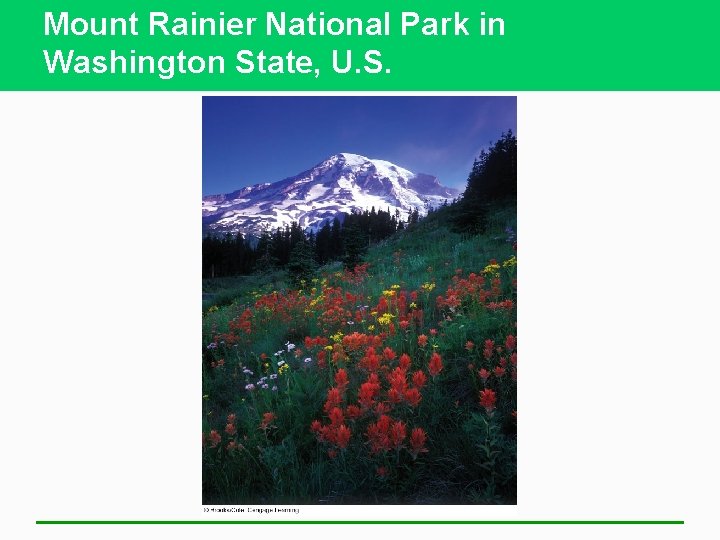 Mount Rainier National Park in Washington State, U. S. 