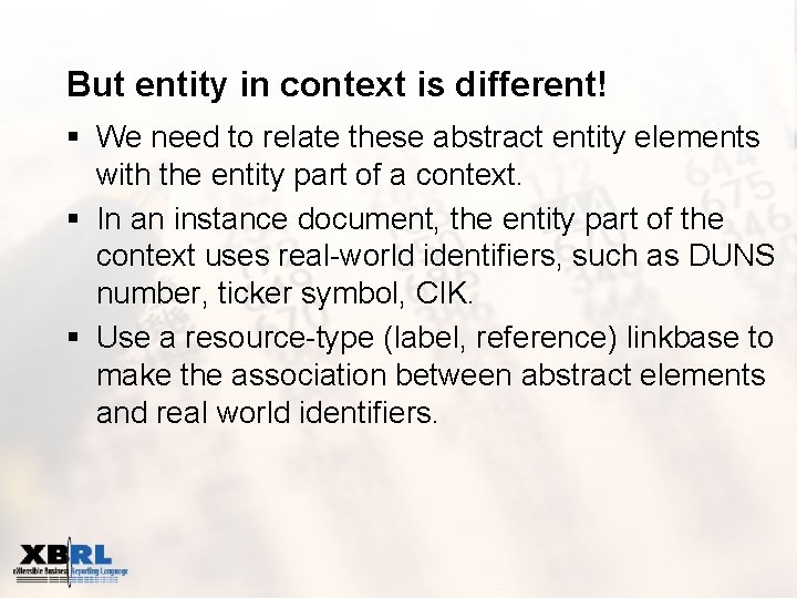 But entity in context is different! § We need to relate these abstract entity