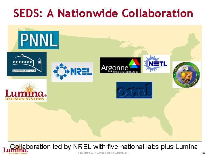 SEDS: A Nationwide Collaboration led by NREL with five national labs plus Lumina Copyright