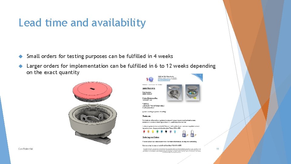 Lead time and availability Small orders for testing purposes can be fulfilled in 4