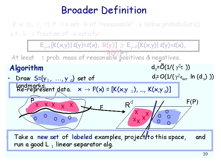 Broader Definition K is ( , , ) if 9 a set R of