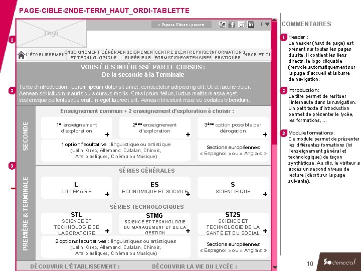 PAGE-CIBLE-2 NDE-TERM_HAUT_ORDI-TABLETTE Fr > Espace Elèves / parents Logo 1 1 Header : ENSEIGNEMENT