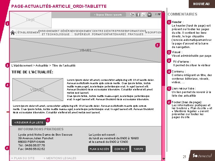 NOUVEAU PAGE-ACTUALITÉS-ARTICLE_ORDI-TABLETTE 1 COMMENTAIRES Fr > Espace Elèves / parents Logo 1 Header :