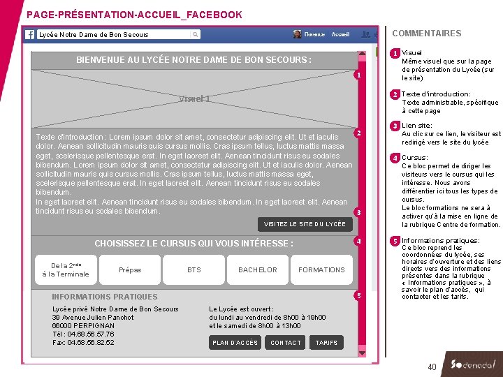 PAGE-PRÉSENTATION-ACCUEIL_FACEBOOK COMMENTAIRES Lycée Notre Dame de Bon Secours 1 Visuel BIENVENUE AU LYCÉE NOTRE