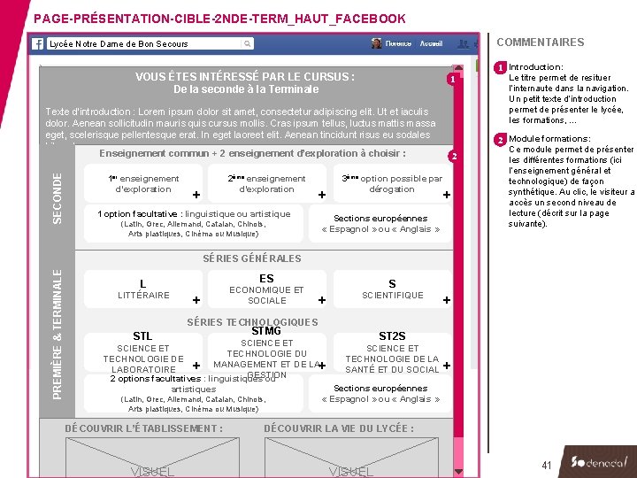 PAGE-PRÉSENTATION-CIBLE-2 NDE-TERM_HAUT_FACEBOOK COMMENTAIRES Lycée Notre Dame de Bon Secours VOUS ÊTES INTÉRESSÉ PAR LE