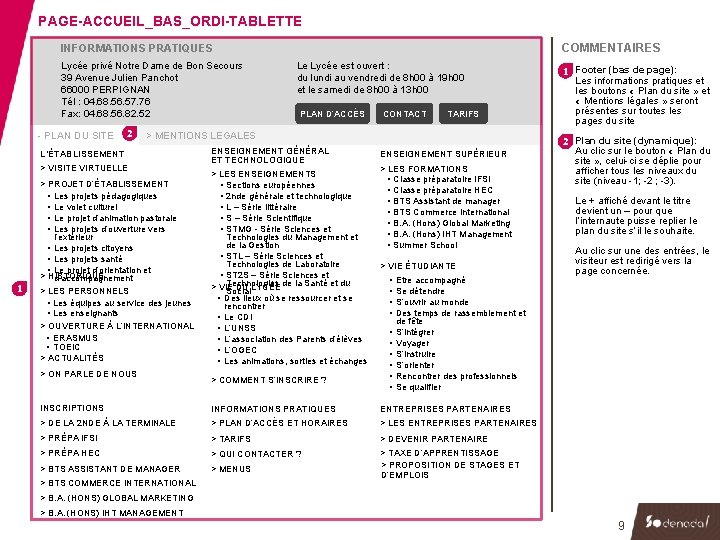 PAGE-ACCUEIL_BAS_ORDI-TABLETTE COMMENTAIRES INFORMATIONS PRATIQUES Lycée privé Notre Dame de Bon Secours 39 Avenue Julien