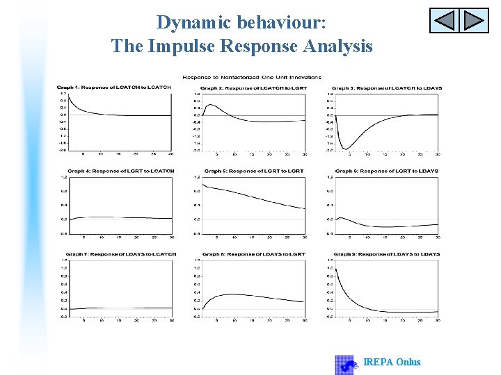 Dynamic behaviour: The Impulse Response Analysis IREPA Onlus 