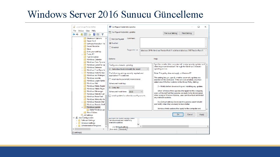 Windows Server 2016 Sunucu Güncelleme 