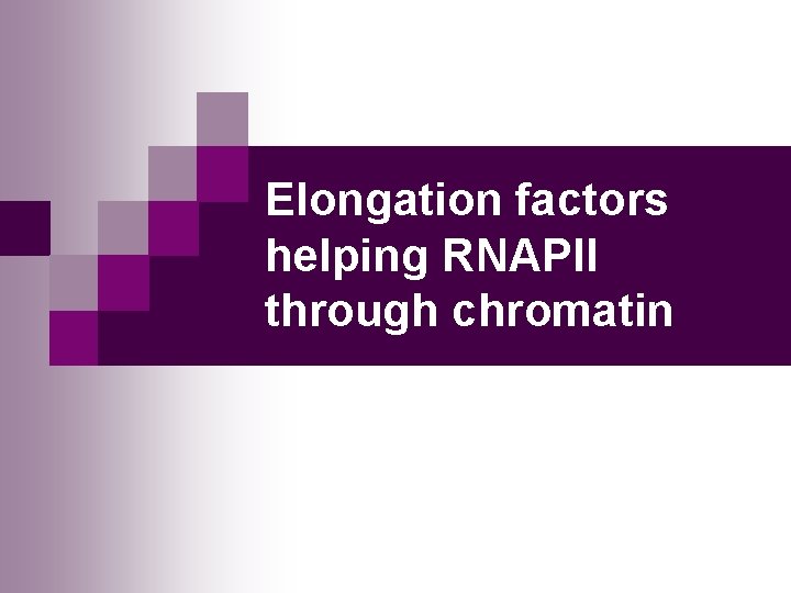 Elongation factors helping RNAPII through chromatin 