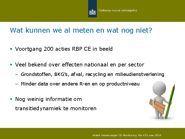 Wat kunnen we al meten en wat nog niet? § Voortgang 200 acties RBP