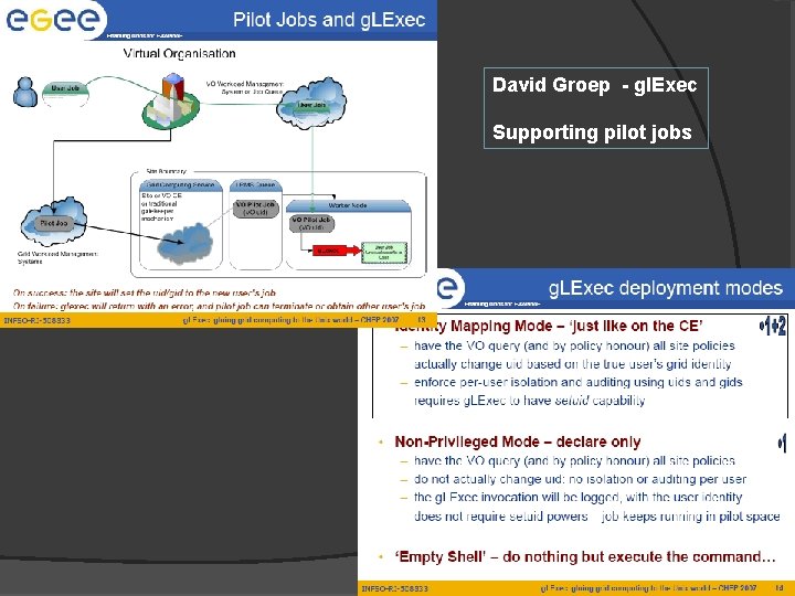 David Groep - gl. Exec Supporting pilot jobs 