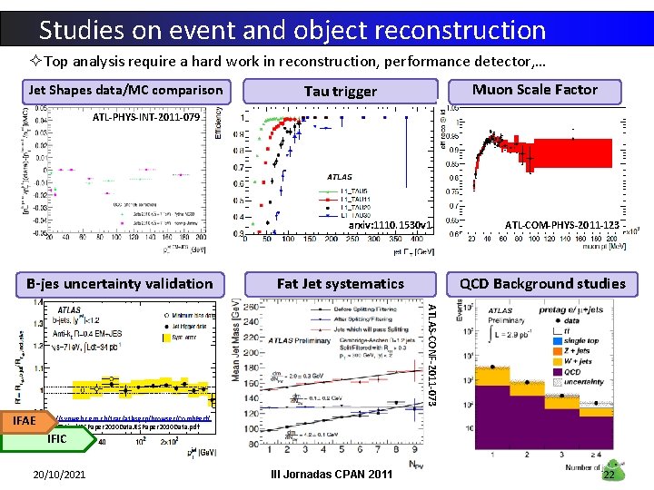 Studies on event and object reconstruction ²Top analysis require a hard work in reconstruction,