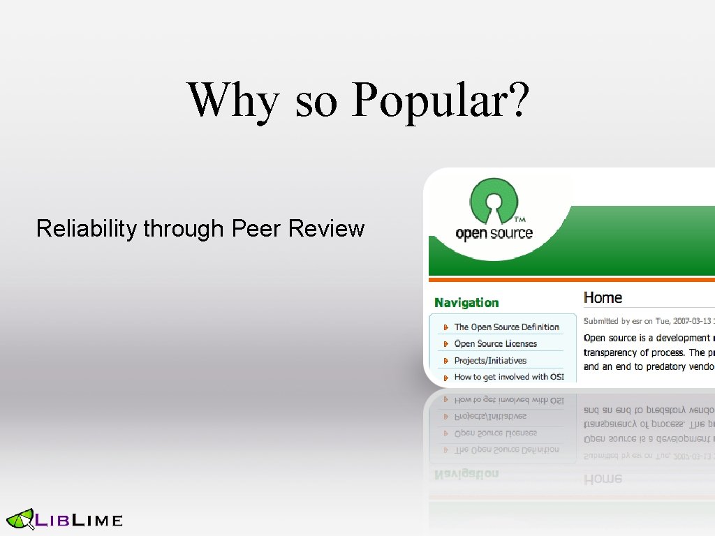 Why so Popular? Reliability through Peer Review 