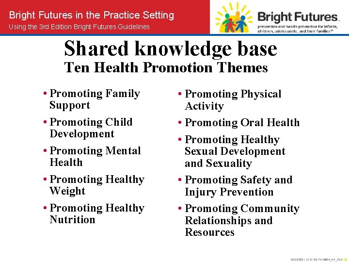 Bright Futures in the Practice Setting Using the 3 rd Edition Bright Futures Guidelines