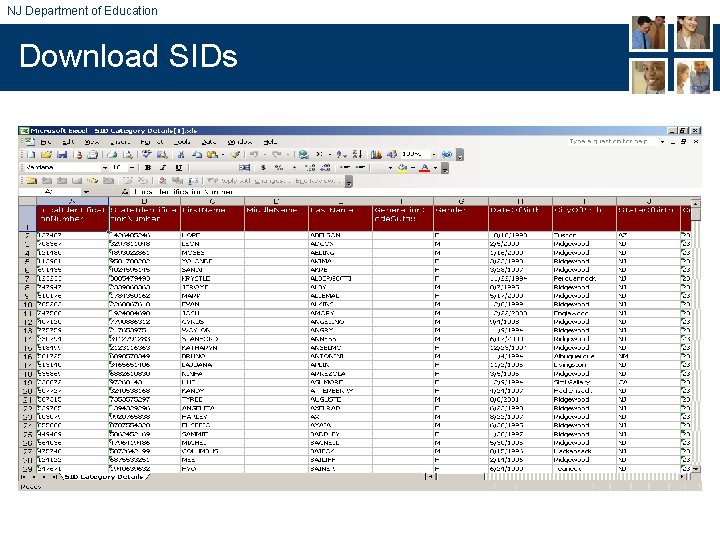 NJ Department of Education Download SIDs 
