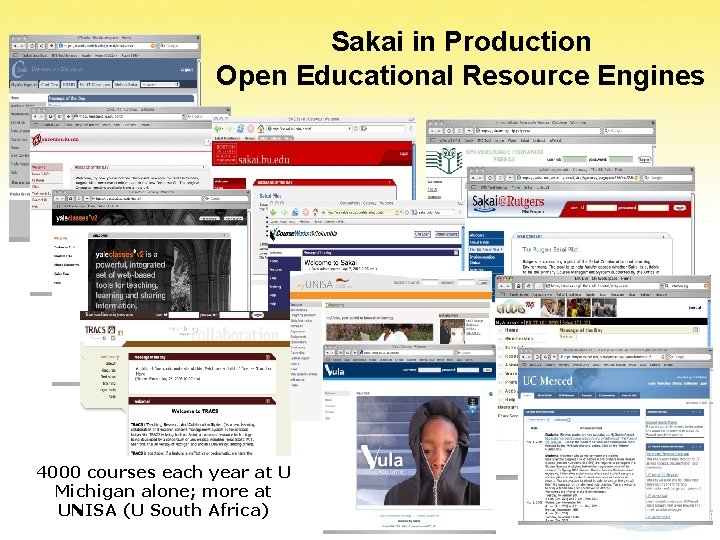 Sakai in Production Open Educational Resource Engines Text 4000 courses each year at U