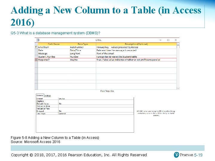 Adding a New Column to a Table (in Access 2016) Q 5 -3 What