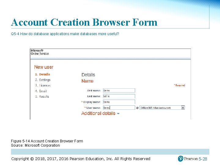 Account Creation Browser Form Q 5 -4 How do database applications make databases more