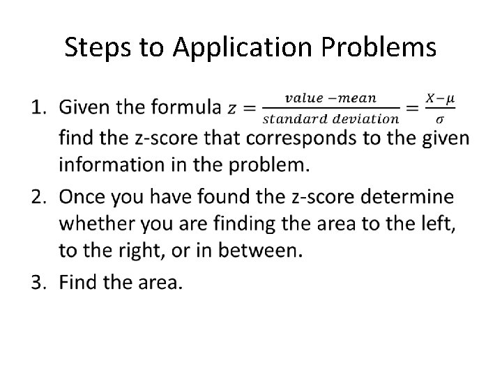 Steps to Application Problems • 