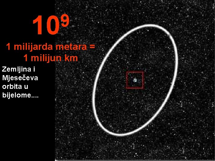 9 10 1 milijarda metara = 1 milijun km Zemljina i Mjesečeva orbita u