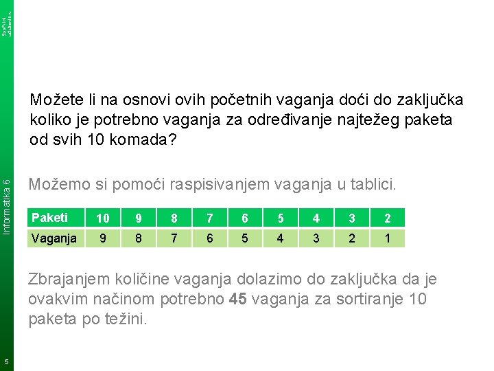 Sys. Print udzbenik. hr Informatika 6 Možete li na osnovi ovih početnih vaganja doći