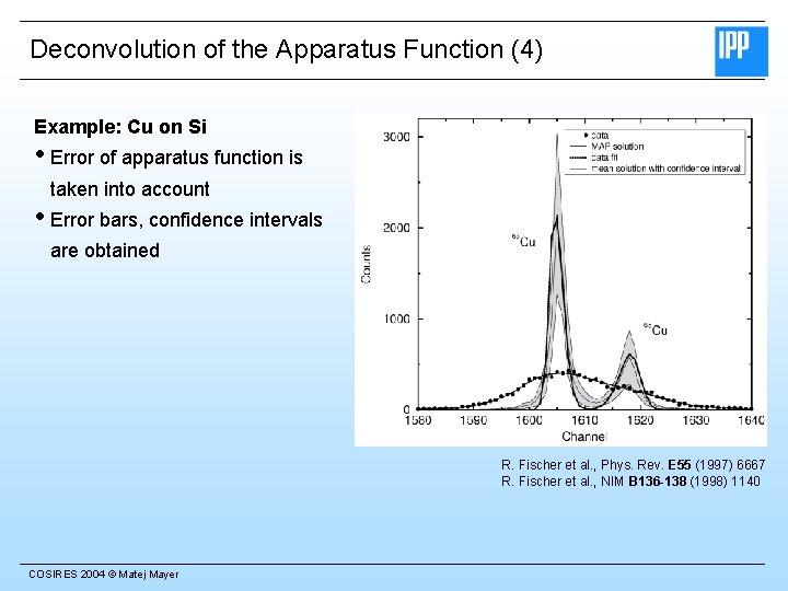 Deconvolution of the Apparatus Function (4) Example: Cu on Si • Error of apparatus