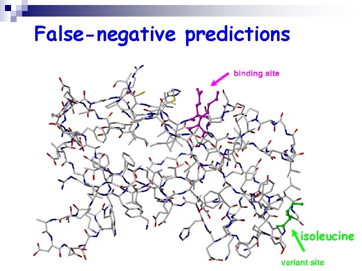 False-negative predictions isoleucine 